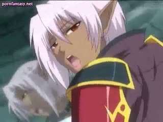 Lascive Anime Elf Gets Fingered