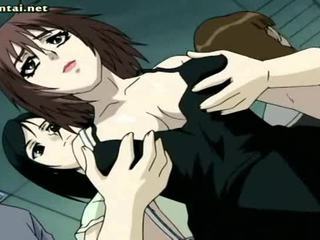 Anime Lesbians Rubbing Round Tits