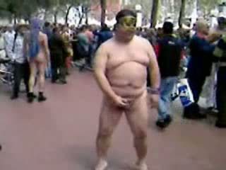 Fat Asian Guy Jerking On The Street Video