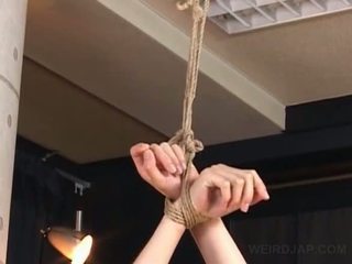 Asian Pregnant Babe In Ropes Gets Tits Milked And Sucked