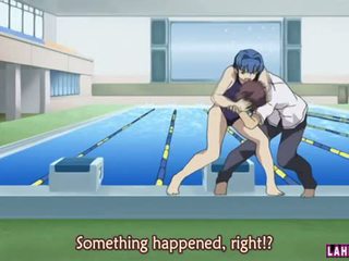Hentai Babe In Swimsuit Sucks Guys Hard Cock And Gets