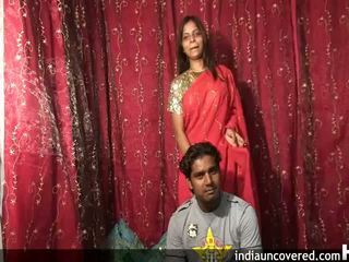 Beautiful indian couple strips and poses 1st time