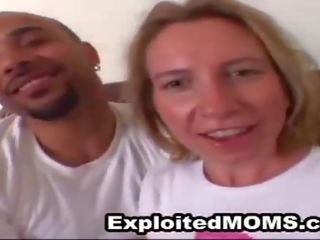 Mom w Big Tits trys Black Cock in Mature Interracial Video