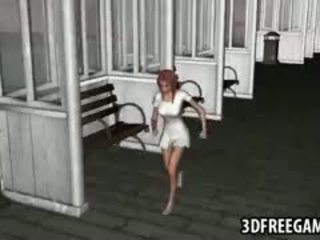 Busty 3D Cartoon Babe Getting Fucked By A Zombie