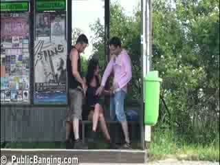 EXTREME PUBLIC 3some with doll big Titty doll girl Part 1