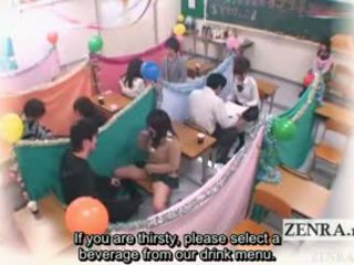 Subtitled japoni schoolgirls klasë masturbation cafe