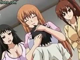 Malaki titted anime babes licking
