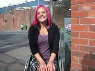 Wheelchair bound leah caprice in uk flashing and outdoor nud