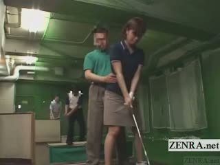 Subtitled jepang golf ayunan erection demonstration